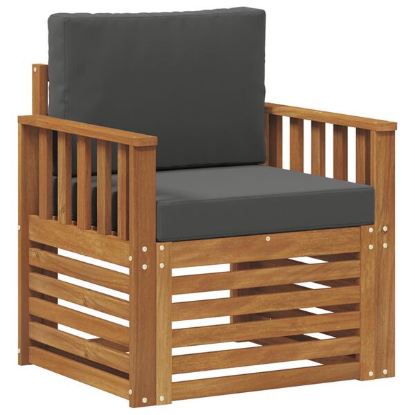 vidaXL Set vanjskih sofa Čvrsto drvo akacije i poliester Prirodna