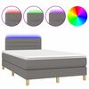 vidaXL Krevet box spring s madracem LED tamnosivi 120 x 200 cm tkanina