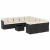 vidaXL 12-dijelni set vrtnih sofa od poliratana s jastucima crni