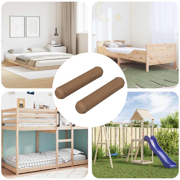 vidaXL Drveni klinovi 2 pcs Smeđa &Oslash;8 x 35 mm Masivno drvo