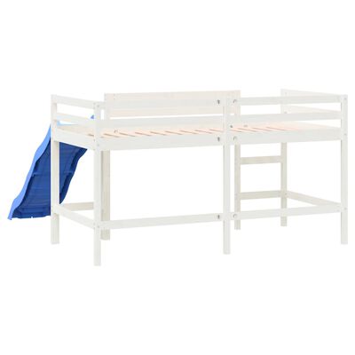 vidaXL Dječji krevet na kat s toboganom bijeli 80 x 200 cm od borovine