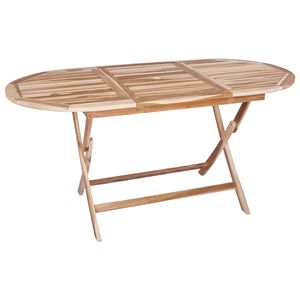 vidaXL Preklopni vrtni stol Prirodna 160 x 80 x 76 cm Čvrsto teak drvo