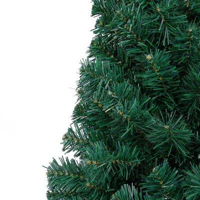 vidaXL Umjetna osvijetljena polovica božićnog drvca zelena 180 cm