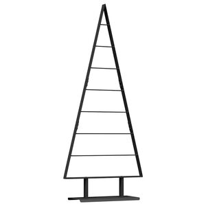 vidaXL Metalna božićna jelka s stalakom Crna 150 cm Čelik