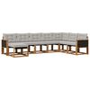 vidaXL Set vanjskih sofa s jastukom 8 pcs Prirodna i Svjetlosiva