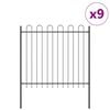 vidaXL Vrtna Ograda 9 pcs Siva 15,3 x 1,5 m Čelik s prahom