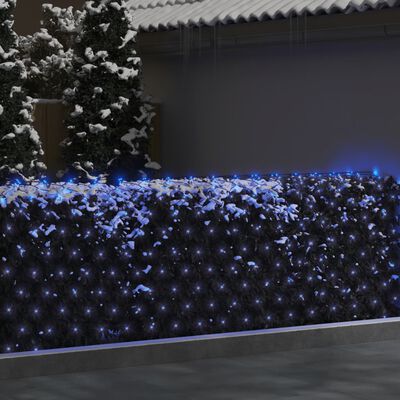 vidaXL Božićna svjetlosna mreža svjetloplava 3 x 3 m 306 LED
