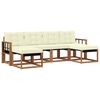 vidaXL Set vanjskih sofa s jastukom 6 pcs Prirodna i krem