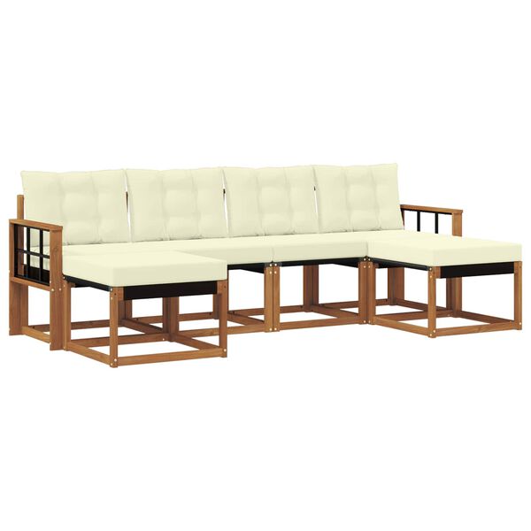 vidaXL Set vanjskih sofa s jastukom 6 pcs Prirodna i krem