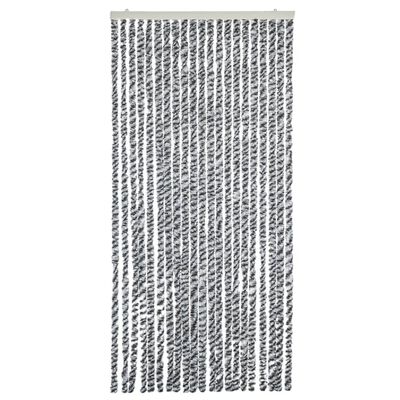 vidaXL Zastor protiv muha sivi i crno-bijeli 56x200 cm od šenila