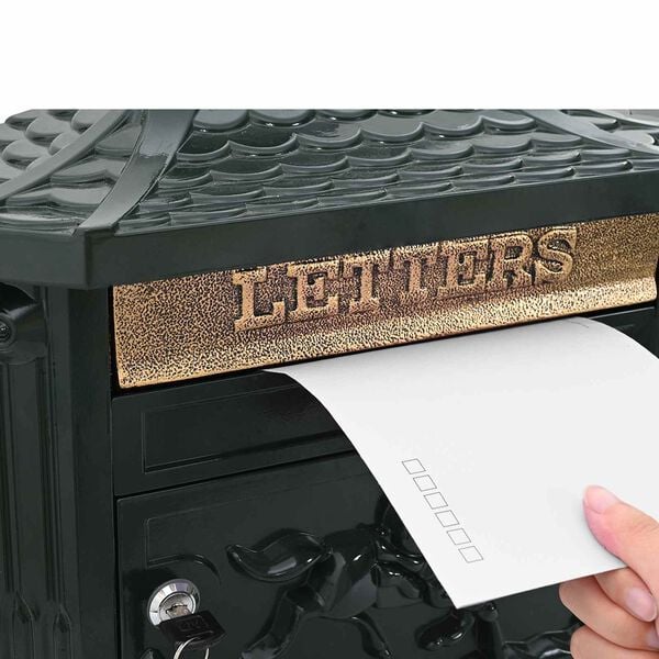 vidaXL Zidni Montirani Poštanski Sanduk Zelena 40.5 x 15.5 x 44 cm