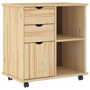 vidaXL Mobilni ormar Smeđa 63,5 x 39 x 65,5 cm Čvrsto borovo drvo