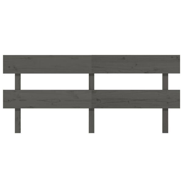 vidaXL Uzglavlje za krevet sivo 204 x 3 x 81 cm od masivne borovine