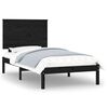 vidaXL Okvir za krevet crni od masivnog drva 90 x 190 cm mali