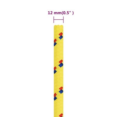 vidaXL Brodski konop žuti 12 mm 25 m od polipropilena