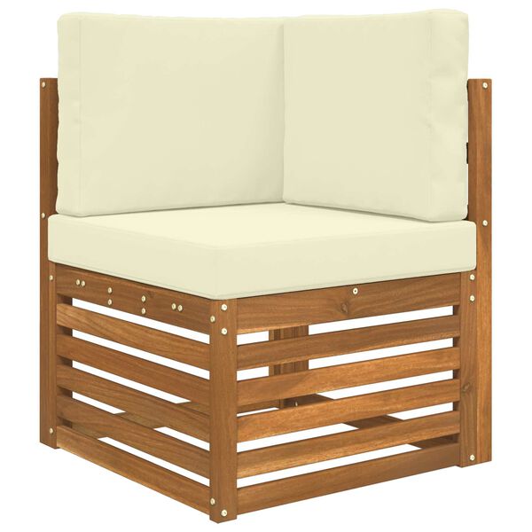 vidaXL Setovi sofa 6 pcs Prirodna i krem Čvrsto drvo akacije