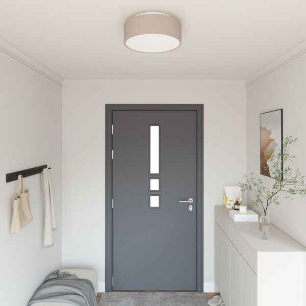 vidaXL Stropna svjetiljka Sivo-smeđa 38 x 38 x 13,5 cm tkanina