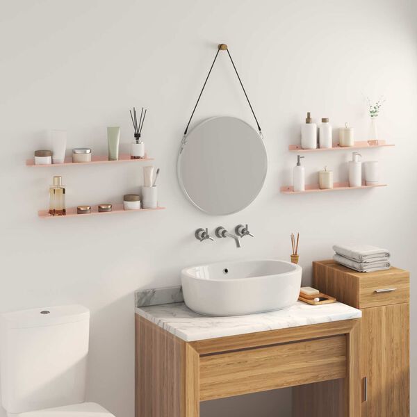 vidaXL Lebdeća polica Zidne 4 pcs Ružičasta 60 x 8,5 x 2,5 cm Čelik