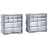 vidaXL Organizatori s 12 ladica 2 kom 26,5 x 16 x 26 cm
