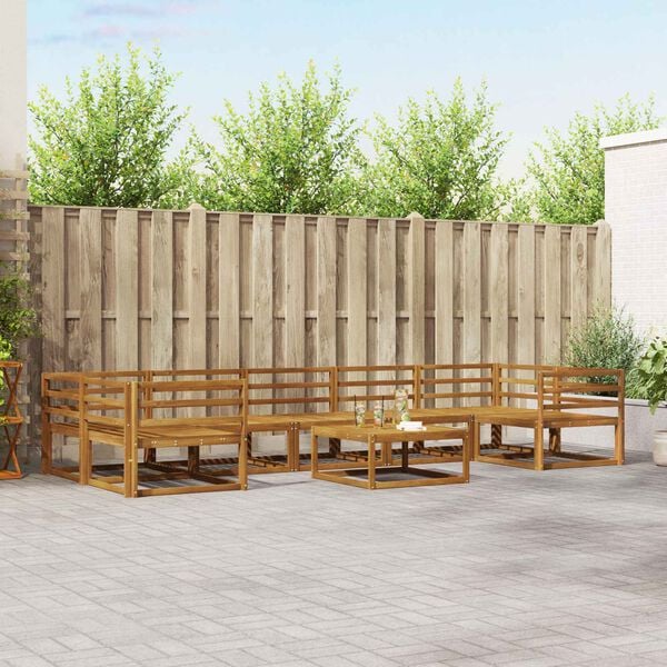vidaXL Set vanjskih sofa 8 pcs Prirodna Čvrsto drvo akacije