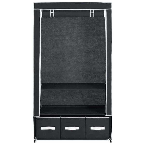282457 vidaXL Wardrobe Black 87x49x159 cm Fabric
