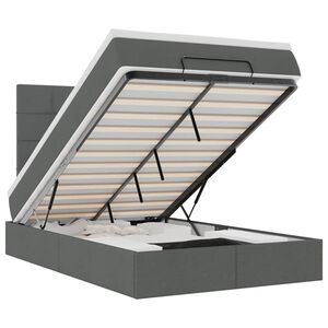 vidaXL Otomanski krevet s madracem i LED tamnosivi 120x190 cm tkanine