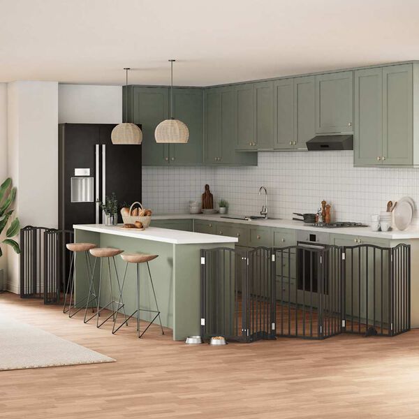 vidaXL Vrata za pse s vrata&scaron;cima 12 panela sklopiva 600 cm drvo topole