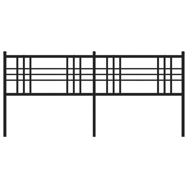 vidaXL Metalno uzglavlje crno 200 cm