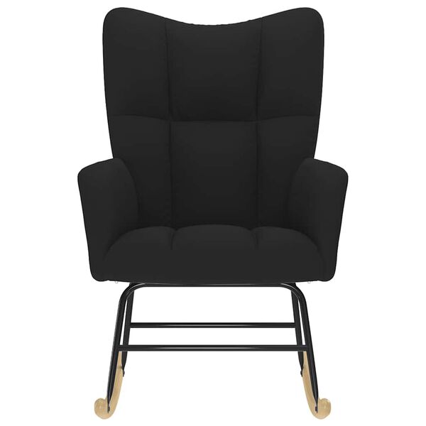 vidaXL Stolica za ljuljanje od tkanine crna