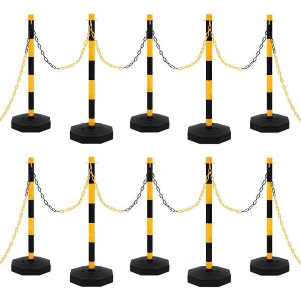 vidaXL Set stupova s lancima 10 m plastični lanac