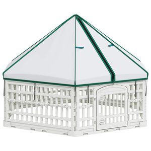 vidaXL Ograda za Pse s 6 Panoa Bijela 122 x 106 x 79 cm Plastika