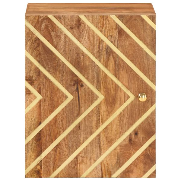 vidaXL Kupaonski zidni ormarić smeđe-crni od masivnog drva manga