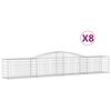 vidaXL Lučne gabionske ko&scaron;are 8 kom 400x50x60/80 cm pocinčano željezo