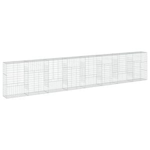 vidaXL Gabionska ko&scaron;ara s poklopcem 800x50x150 cm pocinčano željezo