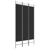 vidaXL Sobna pregrada s 3 panela crna 120x220 cm od tkanine