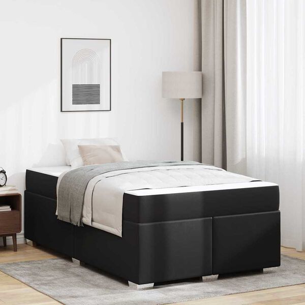 vidaXL Krevetna konstrukcija s madracem Crna 120 x 190 cm tkanina