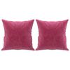 vidaXL Dvosjed s ukrasnim jastucima boja vina 140 cm baršunasti