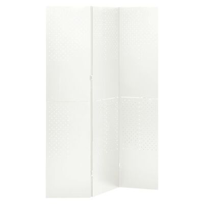 vidaXL Sobna pregrada s 3 panela bijela 120 x 180 cm čelična