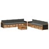 vidaXL Set vanjskih sofa 9 pcs Prirodna i antracit Poliester