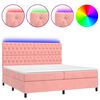 vidaXL Krevet box spring s madracem LED ružičasti 200x200cm bar&scaron;unasti
