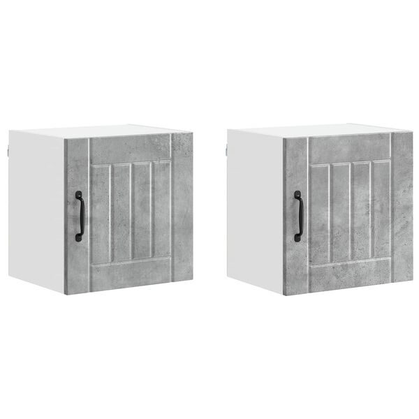 vidaXL Kuhinjski ormarić Lucca 2 pcs Betonski sivi 40 x 31 x 40 cm