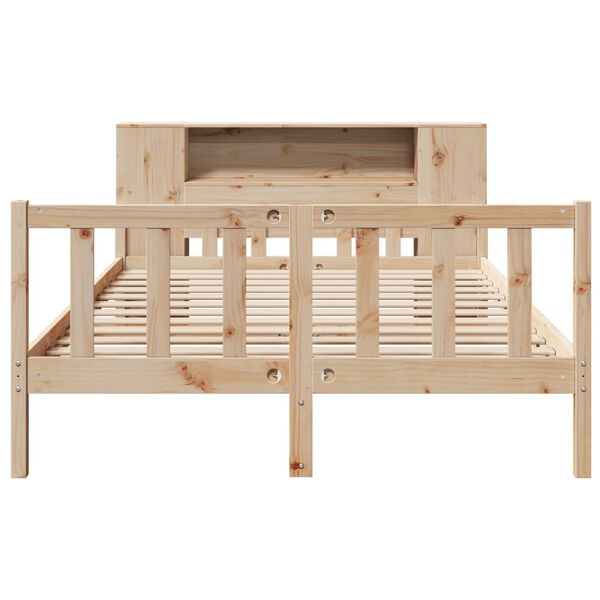 vidaXL Krevet s regalom za knjige bez madraca 120x190 cm od borovine