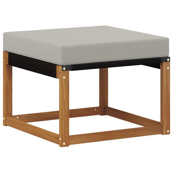 vidaXL Vanjski otoman Masivno bagremovo drvo, Tekstilen Prirodna