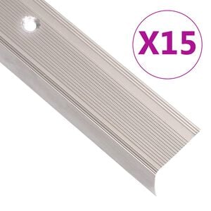 vidaXL Rubnjaci za stepenice L-oblika 15 kom aluminijski 100 cm bež