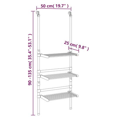 vidaXL Viseći stalak za sušenje rublja s 3 razine aluminijski