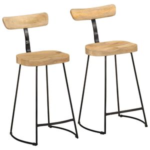 vidaXL Barski stolci 2 kom 49x43x88 cm masivnog drva manga