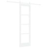 vidaXL Klizna vrata Bijelo 61 x 198,5 cm Masivna borovina i staklo