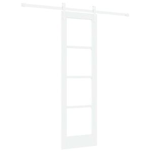 vidaXL Klizna vrata Bijelo 61 x 198,5 cm Masivna borovina i staklo