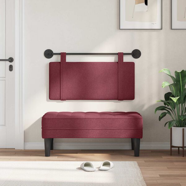 vidaXL Držeće uzglavlje Zidne Vinska crvena 100 x 55 x 5 cm tkanina