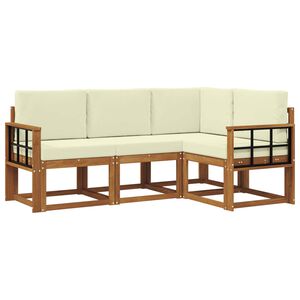 vidaXL Set vanjskih sofa s jastukom 4 pcs Prirodna i krem